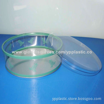 Clear PVC plastic round box tube with lids